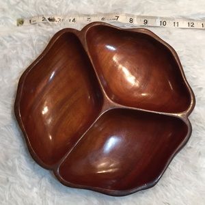 🌵BOGO🌵Wooden mid century divided monkey pod bowl
